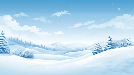Deurstickers 雪景色 © Hitomi
