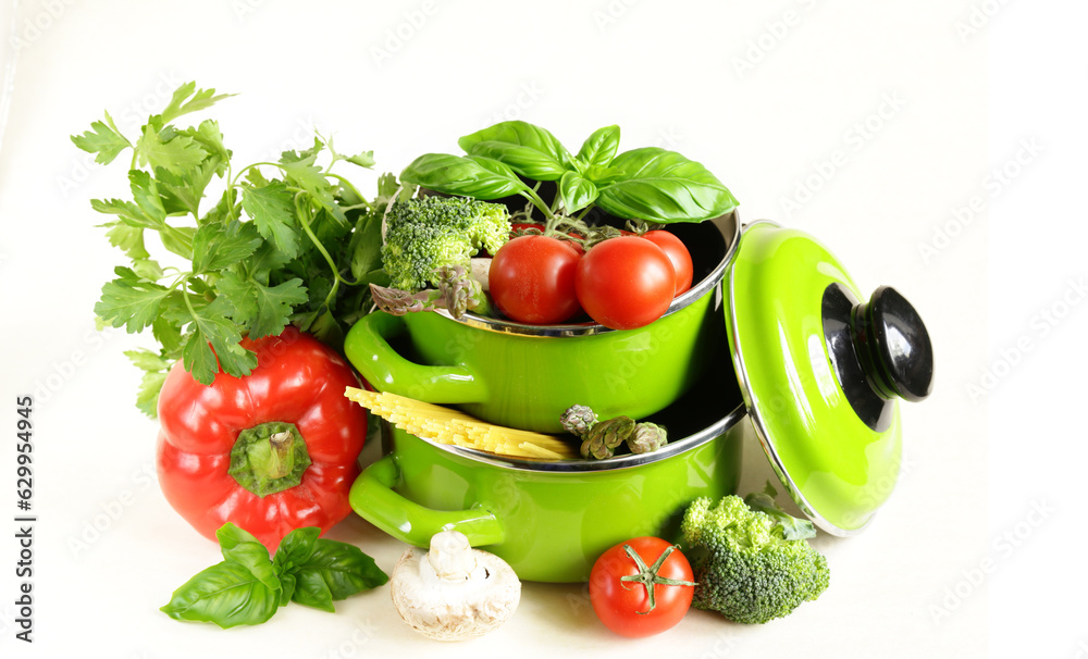 Wall mural healthy eating vegetables in a pot