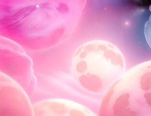 Obraz na płótnie Canvas abstract pink planets