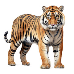 Fototapeta na wymiar Amur tiger isolated on the white background