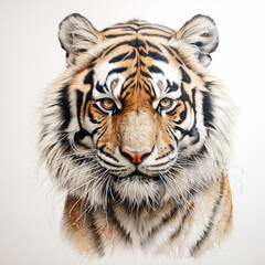 Amur tiger isolated on the white background