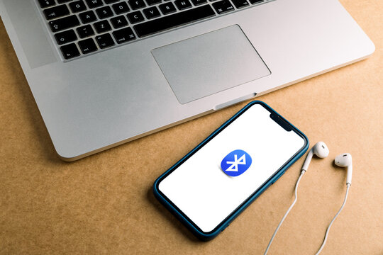 Bluetooth logo on the phone screen