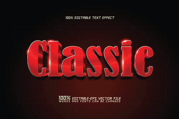 classic red 3d editable text effect