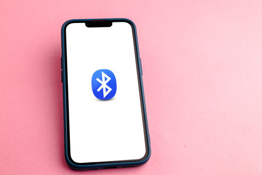 Bluetooth logo on the phone screen