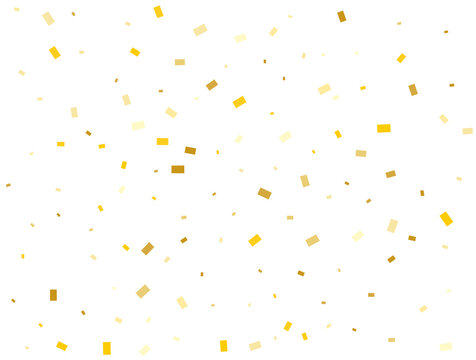 Light Golden Rectangles. Confetti celebration, Falling Golden Abstract Decoration for Party. Vector illustration