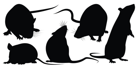 Farm Animal Rat Silhouette Vector Illustration