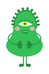 Cute Monsters Vector Illustration.  Creature cartoon character drawings. Monsters illustration. Alien clip art. Creepy critter graphic collection.