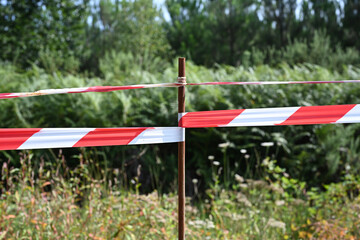 warning tape, tape indicating a construction site