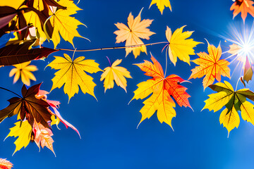 autumn leaves background. Generative AI
