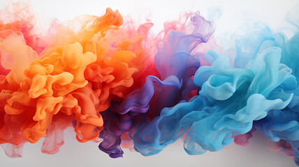 Obraz premium Rainbow Smoke. 3D Render. Colored Background