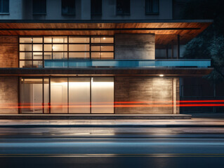 Obraz premium empty street with urban building.