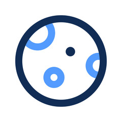 full moon outline color icon