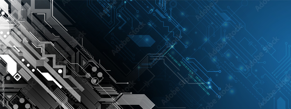 Wall mural abstract circuit board futuristic technology processing background