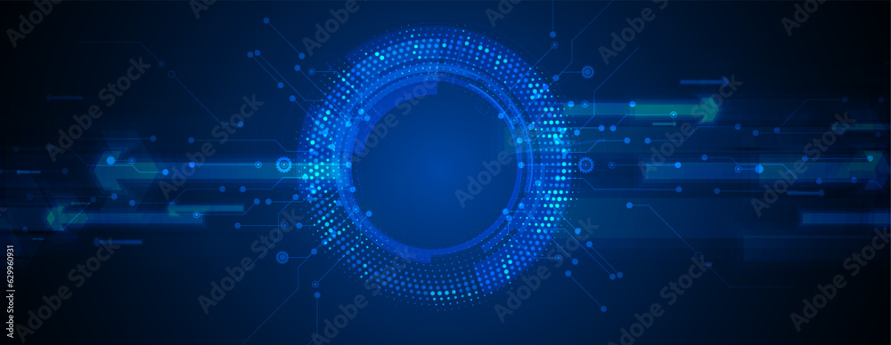 Poster Abstract circuit board futuristic technology processing background