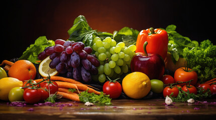 A Vibrant and colorful photograph of fresh fruits, Bright photography , HD Background
