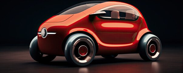 New model electric car design. wide banner