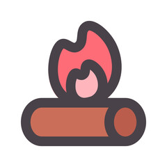 bonfire flat line icon