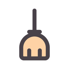 broom flat line icon