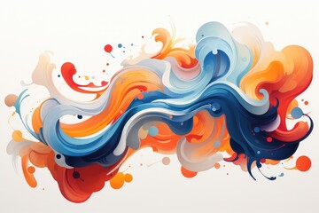 abstract picture for interior design, lines and waves of bright colors . AI Generated