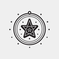 star medal vector isolated on white background