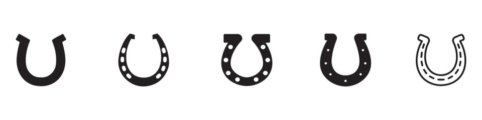 Horseshoe icon set. Luck symbol. Vector Illustration. Vector Graphic. EPS 10