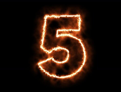 3d render Alphabet number one glowing in the dark orange blue neon light, fiery text numbers electric numbers alphabets