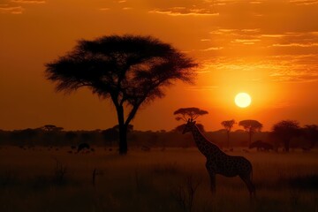 Fototapeta na wymiar Giraffes have been in the wildlife sanctuary, AI generated