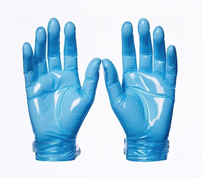 Hand in sterile gloves in a holding position