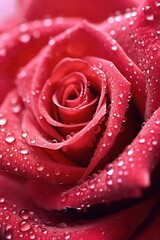 close-up of dewdrops on vibrant rose petals