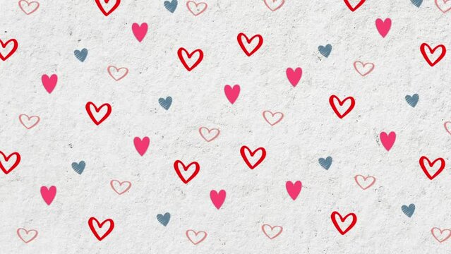 Happy Valentines Day heart animation background pattern love texture motion hearts