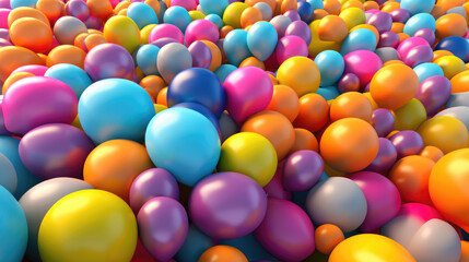 Color balloons different shapes, Bright photography , HD Background