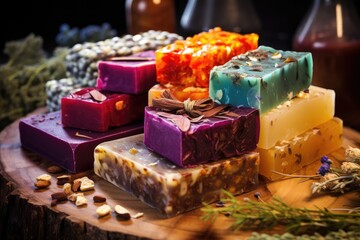 handcrafting natural soap with essential oils