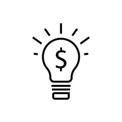 business idea, dollar, lamp, money, finance icon set bold outline