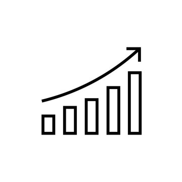 Bar And Arrow Chart Going Up Profit Business, Money, Finance Icon Set Bold Outline