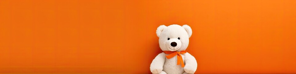 Teddy Bear Orange Fashion Clothing Background With Copyspace Generative AI
