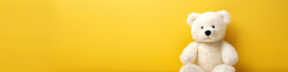 Teddy Bear Yellow Fashion Clothing Background With Copyspace Generative AI