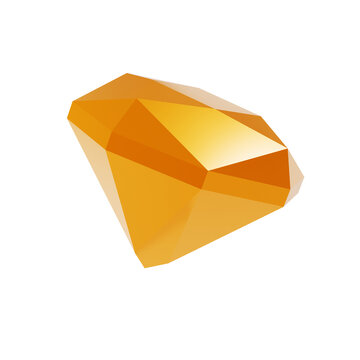 3d abstract shape golden diamant geometric. Realistic glossy gold color luxury template decorative design illustration. Minimalist bright mockup isolated with clipping path