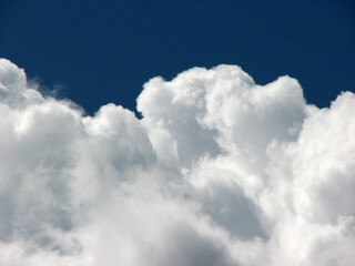 Scattered clouds in the blue sky