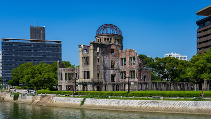Atomic Bomb Dome in Hiroshima Peace Memorial Park at daytime.