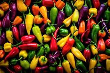 colorful assortment of chili peppers