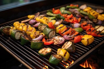 roasting vegetables on a grill for smoky salsa flavor