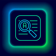 Glowing neon line Translator icon isolated on black background. Foreign language conversation icons in chat speech bubble. Translating concept. Colorful outline concept. Vector
