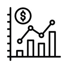 Obraz na płótnie Canvas Bar chart and dollar coin representing the analysis and interpretation of financial data, financial data analysis vector