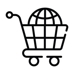 Grab this carefully crafted vector of global shopping in trendy style, international shopping icon - obrazy, fototapety, plakaty