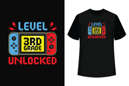 Level 3rd Grade Unlocked Back To School First Day Boy Girl T-Shirt