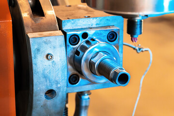 Industrial automotive machine tool equipment parts details close up