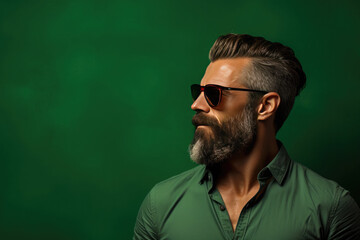 Obraz premium Hipster man with mustache and beard. Metrosexual. Movember concept.