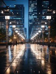 Fototapeta premium empty floor with modern bridge