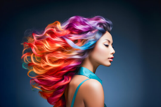 Fashion-forward and bold, this woman rocks her dyed hair and unique style with flair and grace.