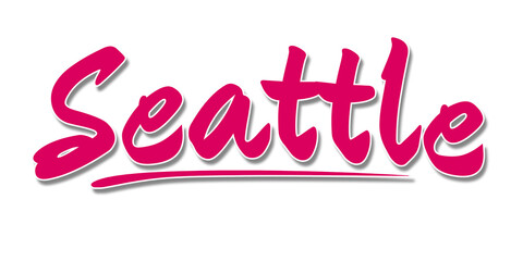 Seattle word isolated on white background